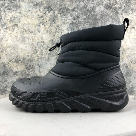 Crocs Unisex Size 8M 10W Duet Max Black Faux Fur Lined Toggle Lace Ankle Boots - Picture 6 of 15